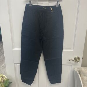 L.T.J Black Drawstring Waist Joggers